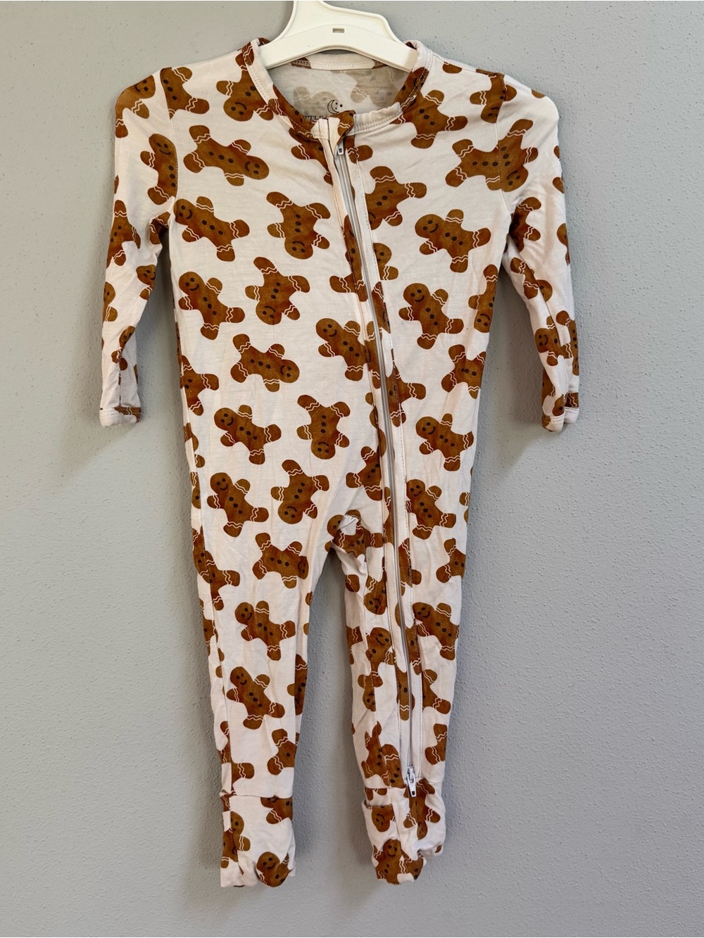 Little Pajama Co Gingerbread Bamboo Viscose Two Way Zip Sleeper‎ 6-9M Holiday